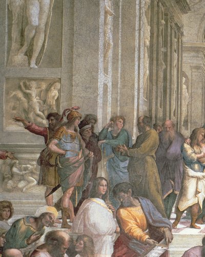 School van Athene, uit de Stanza della Segnatura, 1510-11 (detail) door Raffaello Sanzio Raphael